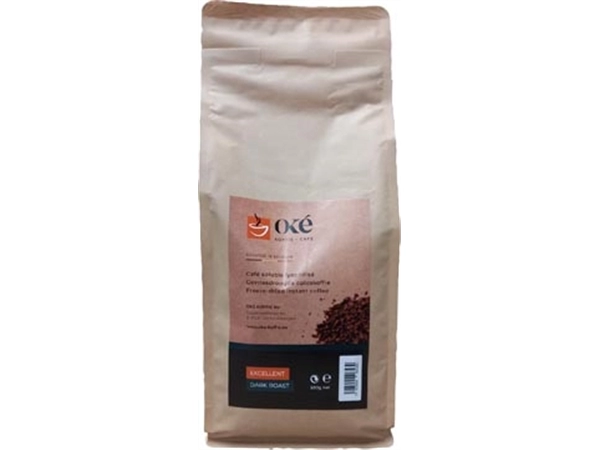 Een Oké Koffie instant koffie Excellent dark roast, pak van 500 gram koop je bij ShopXPress