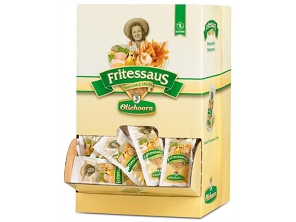 Een Oliehoorn Fritessaus, 35% glutenvrij, doos van 198 zakjes van 20 ml koop je bij ShopXPress