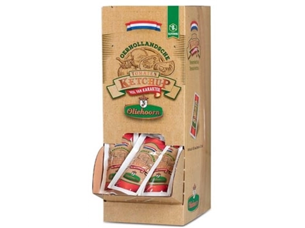 Een Oliehoorn Tomatenketchup, doos van 150 zakjes van 15 ml koop je bij ShopXPress