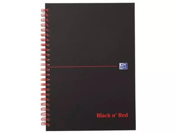 Een Oxford BLACK N' RED spiraalblok karton, 140 bladzijden ft A5, geruit 5 mm koop je bij ShopXPress