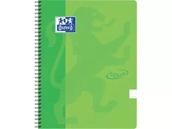 Een Oxford School Touch spiraalblok, ft A4, 140 bladzijden, gelijnd, groen (lime) koop je bij ShopXPress