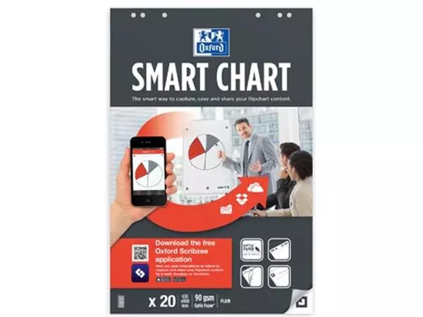 Een Oxford flipchartblok Smart Chart, ft 65 x 98 cm, blanco, pak van 20 vel koop je bij ShopXPress