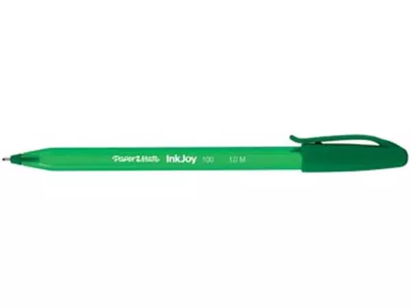 Een Paper Mate balpen InkJoy 100 met dop, groen koop je bij ShopXPress