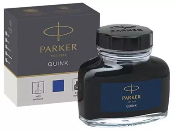 Een Parker Quink inktpot permanent blauw koop je bij ShopXPress