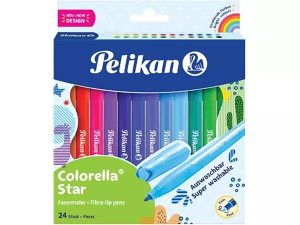 Een Pelikan Colorella Star viltstift, etui van 24 stuks koop je bij ShopXPress