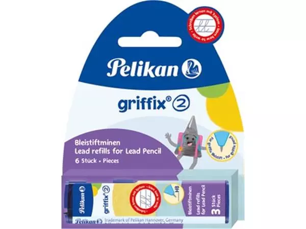 Een Pelikan Griffix potloodstiften, 2 mm, blister van 2 doosjes van 3 stuks koop je bij ShopXPress