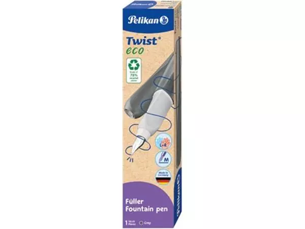 Een Pelikan Twist vulpen Eco, met vulling, grijs koop je bij ShopXPress