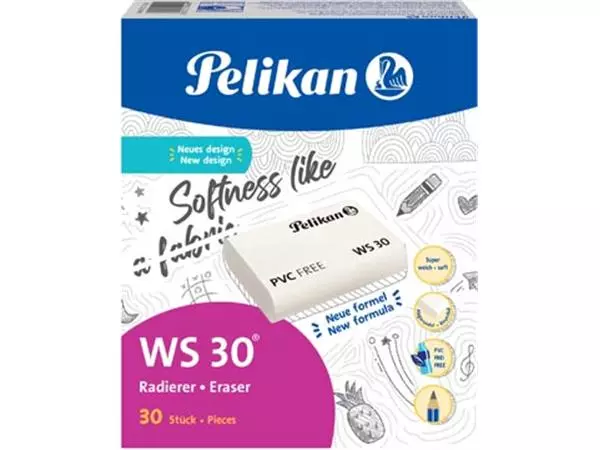 Een Pelikan gum WS 30, doos van 30 stuks koop je bij ShopXPress