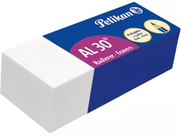 Een Pelikan witte potloodgom AL doos van 30 stuks koop je bij ShopXPress