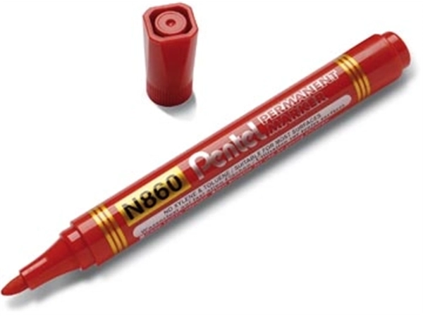 Een Pentel permanente marker N860-B, rood koop je bij Supplierz BV