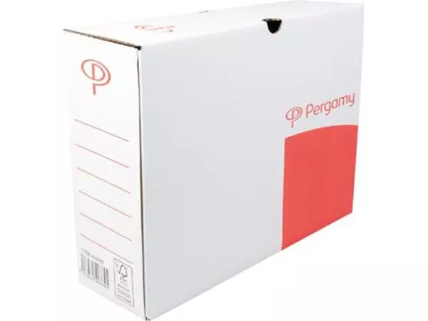 Een Pergamy archiefdoos, 10 x 25 x 33 cm (l x h x p), wit, automatische montage koop je bij ShopXPress