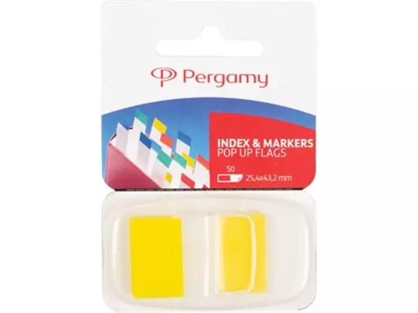 Een Pergamy index ft 43 x 25 mm, geel koop je bij ShopXPress