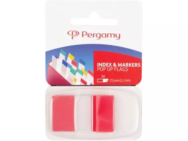 Een Pergamy index ft 43 x 25 mm, rood koop je bij ShopXPress