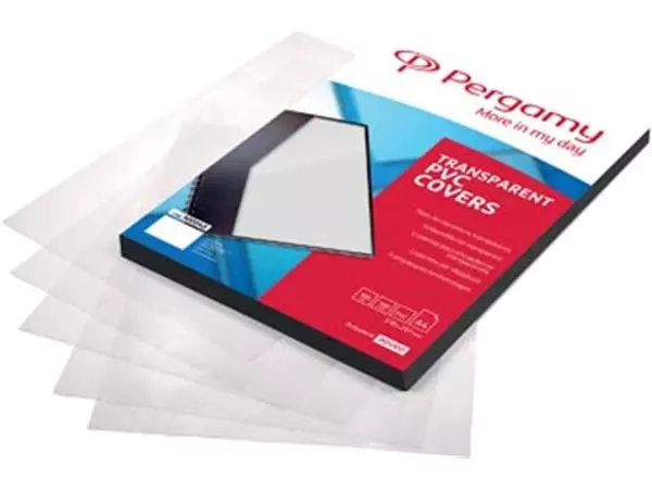 Een Pergamy omslagen, ft A4, PVC, 180 micron, pak van 100 stuks, transparant koop je bij ShopXPress