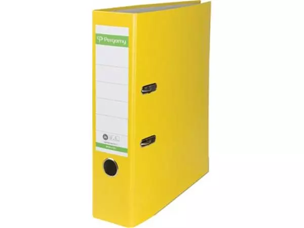 Een Pergamy ordner, voor ft A4, uit Recycolor papier, rug van 8 cm, geel koop je bij ShopXPress