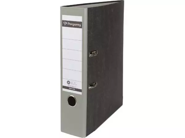 Een Pergamy ordner, voor ft A4, uit karton, rug van 8 cm, gewolkt grijs koop je bij ShopXPress