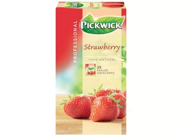 Een Pickwick thee, aardbei, pak van 25 zakjes koop je bij ShopXPress