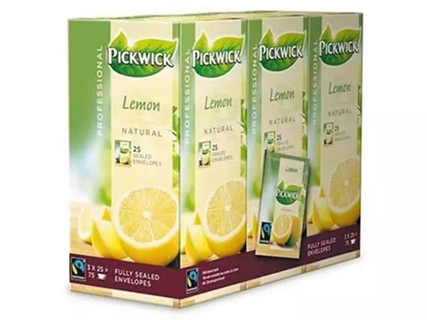 Een Pickwick thee, citroen, fairtrade, pak van 25 zakjes koop je bij ShopXPress