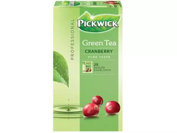 Een Pickwick thee, groene thee Cranberry, pak van 25 zakjes koop je bij ShopXPress