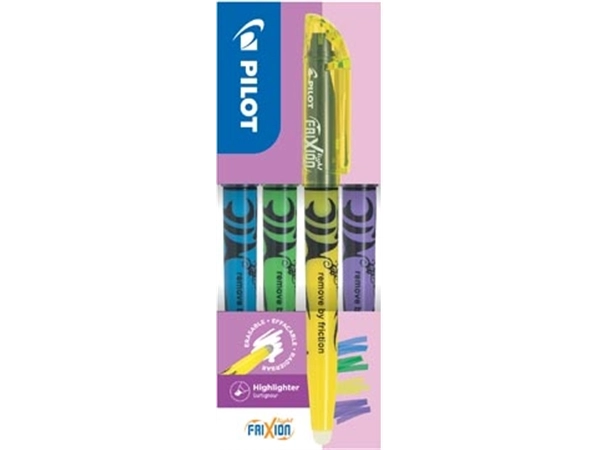 Buy your Pilot FriXion Light markeerstift, doos van 4 stuks: geel, violet, groen, blauw at Supplierz BV