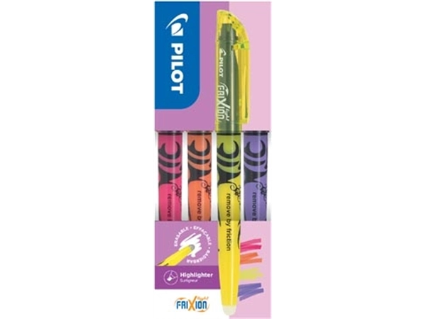 Een Pilot FriXion Light markeerstift, doos van 4 stuks: roze, oranje, geel, violet koop je bij Supplierz BV