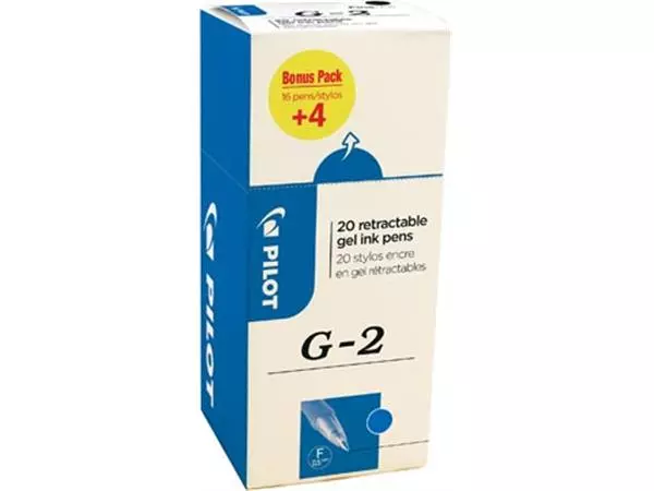 Een Pilot gelroller G-2 fijn, blauw, value pack met 16 + 4 stuks koop je bij ShopXPress