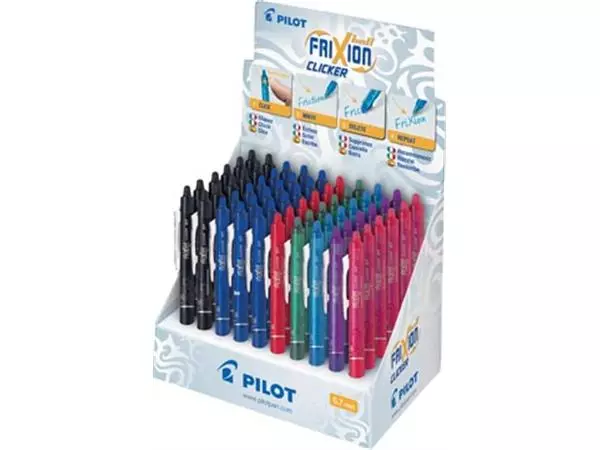 Een Pilot intrekbare roller FriXion Ball Clicker, medium punt, 0,7 mm, display met 60 stuks koop je bij ShopXPress