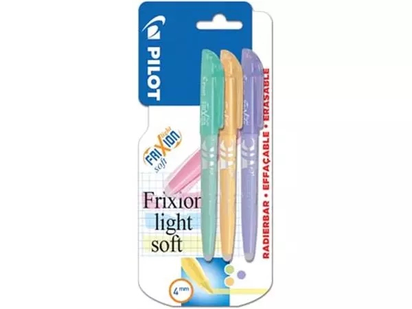 Een Pilot markeerstift Frixion Light Soft, blister van 3 stuks in geassorteerde kleuren koop je bij ShopXPress