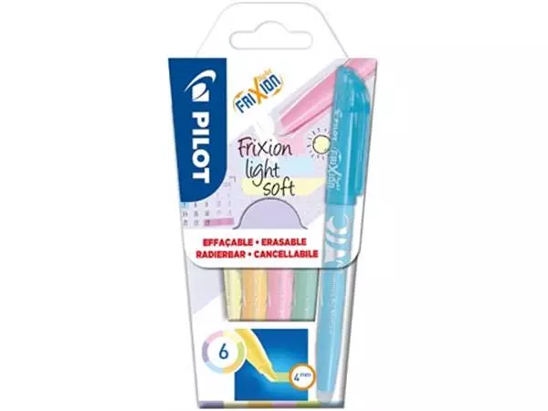 Een Pilot markeerstift Frixion Light Soft, blister van 6 stuks in geassorteerde kleuren koop je bij ShopXPress