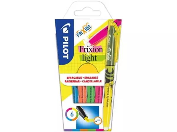 Een Pilot markeerstift Frixion Light, blister van 6 stuks in geassorteerde kleuren koop je bij ShopXPress