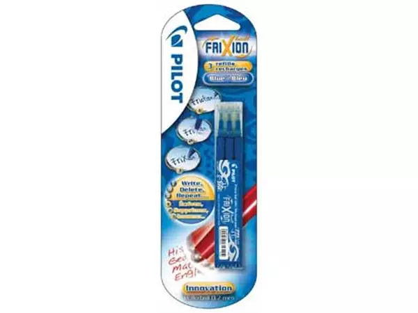 Een Pilot vulling Frixion Ball en Frixion Ball Clicker, blister van 3 stuks, blauw koop je bij ShopXPress