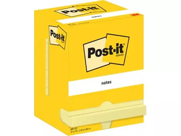 Een Post-It Notes, 100 vel, ft 76 x 102 mm, geel, pak van 12 blokken koop je bij ShopXPress