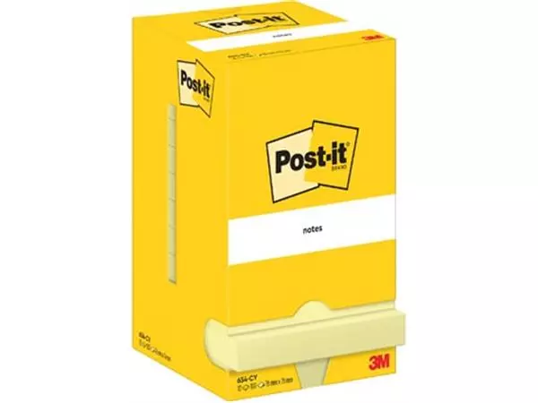 Een Post-It Notes, 100 vel, ft 76 x 76 mm, geel, pak van 12 blokken koop je bij ShopXPress