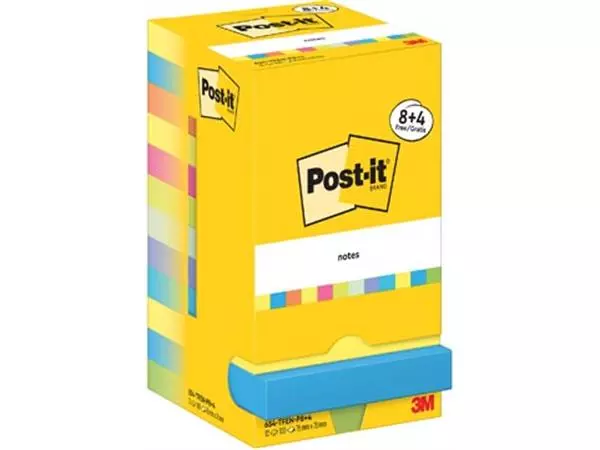 Een Post-It Notes Energetic, 100 vel, ft 76 x 76 mm, 8 + 4 GRATIS koop je bij ShopXPress