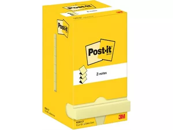 Een Post-It Z-Notes , 100 vel, ft 76 x 76 mm, geel, pak van 12 blokken koop je bij ShopXPress