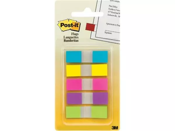Een Post-it Index Smal geassorteerde kleuren, 3 + 2 tabs gratis koop je bij ShopXPress