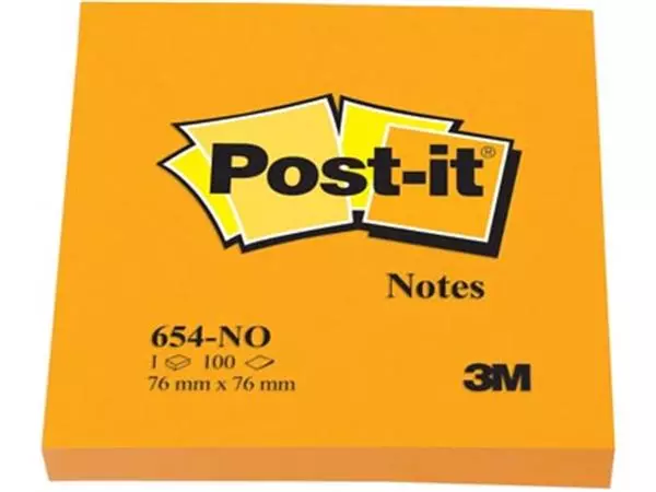 Een Post-it Notes, 100 vel, ft 76 x 76 mm, neonoranje koop je bij ShopXPress