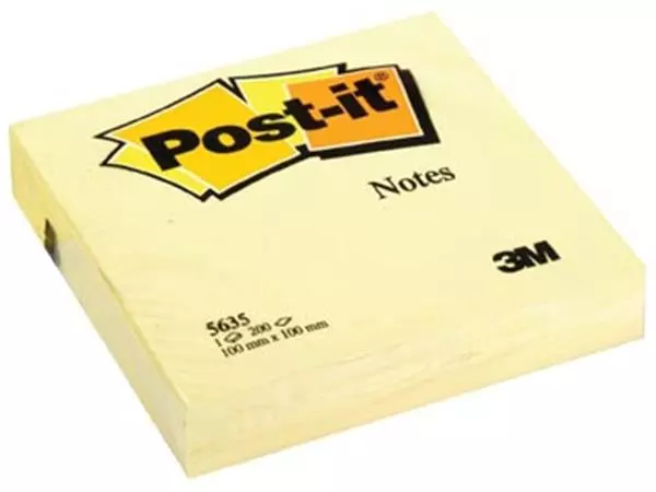 Een Post-it Notes ft 101 x 101 mm, geel, blok van 200 vel koop je bij ShopXPress