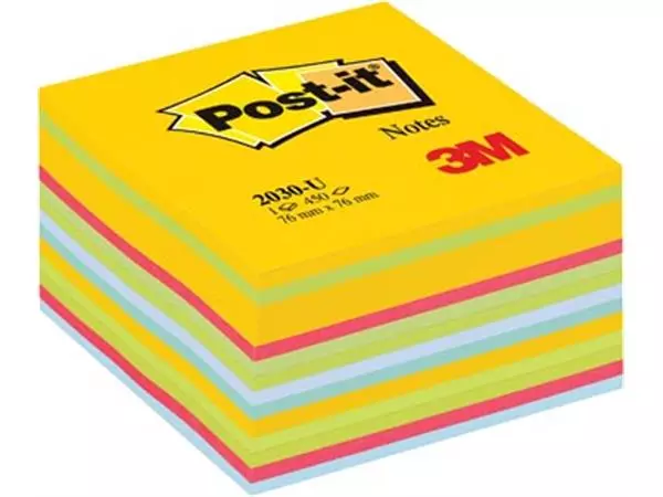 Een Post-it Notes kubus, 450 vel, ft 76 x 76 mm, geassorteerde kleuren ultra koop je bij ShopXPress