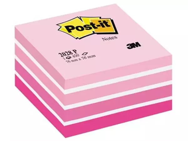 Een Post-it Notes kubus, 450 vel, t 76 x 76 mm, roze koop je bij ShopXPress