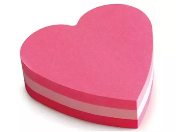 Een Post-it Notes mini hart, 3 kleuren, blok van 225 vel, op blister koop je bij ShopXPress