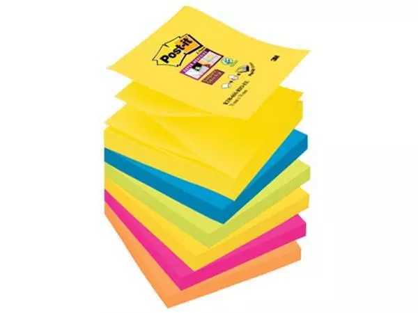 Een Post-it Super Sticky Z-notes Carnival, 90 vel, ft 76 x 76 mm, pak van 6 blokken koop je bij ShopXPress