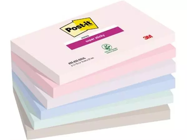 Een Post-it Super Sticky notes Soulful, 90 vel, ft 76 x 127 mm, geassorteerde kleuren, pak van 6 blokken koop je bij ShopXPress