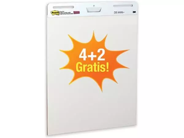 Een Post-it meeting chart, ft 63,5 x 77,5 cm, blanco, 30 vel, pak van 4 + 2 gratis koop je bij ShopXPress