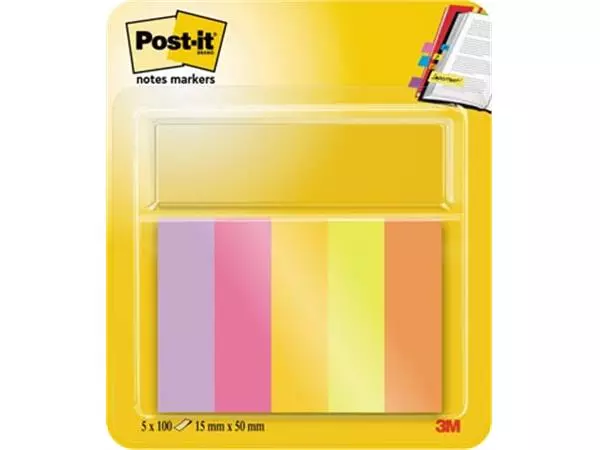 Een Post-it notes markers Energetic, ft 15 x 50 mm, blister met 5 blokjes van 50 tabs koop je bij ShopXPress