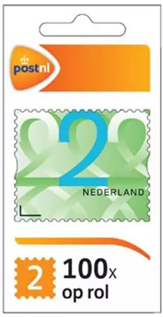 Een Postzegel nationaal NL, waarde 2, rol van 100 stuks, zelfklevend koop je bij ShopXPress