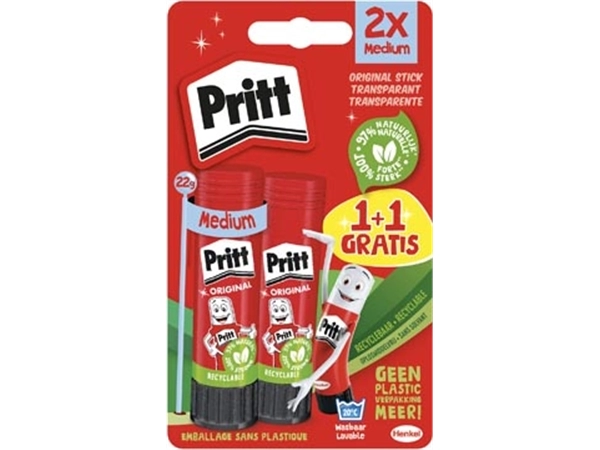 Een Pritt plakstift 22 g, blister van 1 + 1 gratis koop je bij Supplierz BV