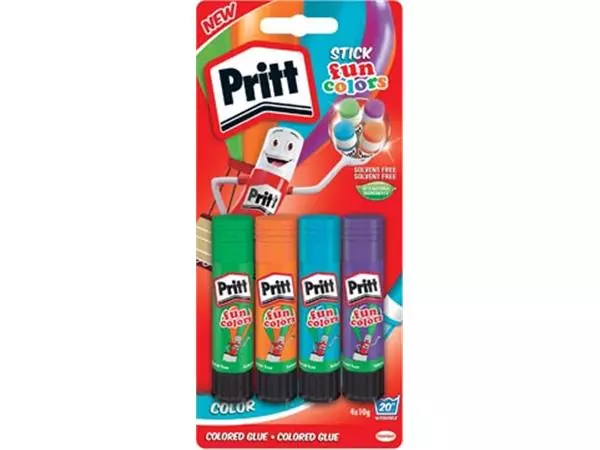 Een Pritt plakstift Fun Colors 10 g, blister van 4 stuks koop je bij ShopXPress