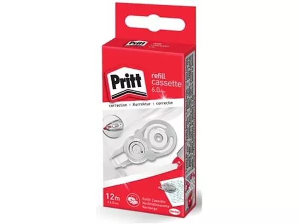 Een Pritt vulling voor correctieroller Refill Flex 6 mm x 12 m, in ophangdoosje koop je bij ShopXPress