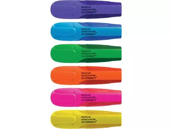 Een Q-CONNECT Premium markeerstift, geassorteerde kleuren, pak van 6 stuks koop je bij ShopXPress